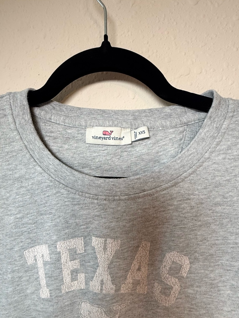 Vineyard Vines Texas Distressed Graphic Crewneck Sweatshirt Gray Preppy - Picture 5 of 9